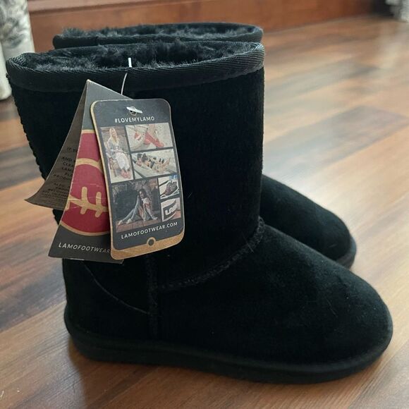 NWT Lamo black suede boots size 3 youth - Picture 1 of 10